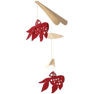 原创治愈系金鱼动态平衡空中吊饰家居挂饰墙面装饰风铃艺术装置