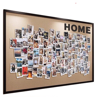 毛毡板照片展示墙背景板免打孔软木板高级感客厅玄关墙面装饰拍立得相册墙愿景板毛粘墙贴便利贴留言板粘粘板