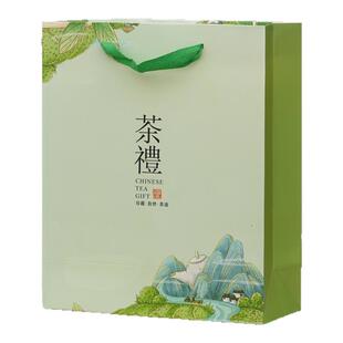 茶叶礼品袋一斤装手提袋红茶绿茶包装袋加厚白卡纸高档礼袋环保袋
