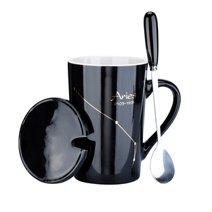 马克杯陶瓷杯子带盖勺女家用情侣喝水杯咖啡杯男生办公室茶杯精选