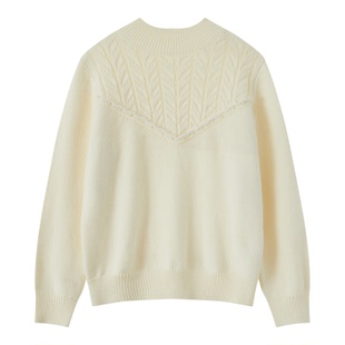 芭依璐2025冬季新款毛衣高级感羊毛衫上衣套头圆领针织内搭打底衫