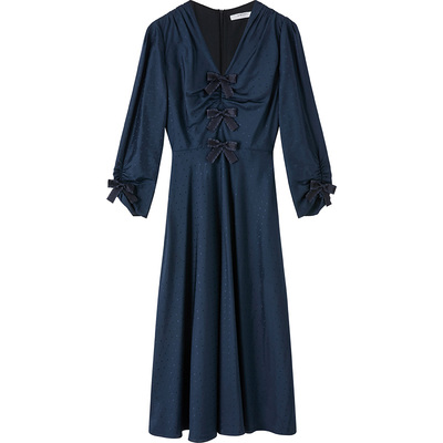 LKBENNETT深蓝波点印花连衣裙