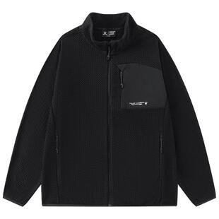 KELME卡尔美摇粒绒运动外套男冬针织立领户外夹克抓绒冲锋衣内胆