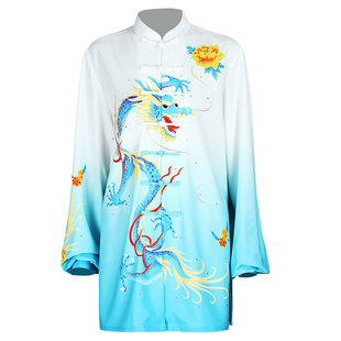 山人运动太极服男款新款太极拳表演服装女士秋冬季八段锦练功服装