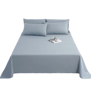 2026新款四季通用床单单件纯色非全棉纯棉宿舍单人1米2枕套三件套