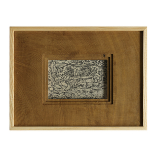 空合 法式复古小装饰画台面摆件 书桌装饰柜展厅办公室实木框挂画