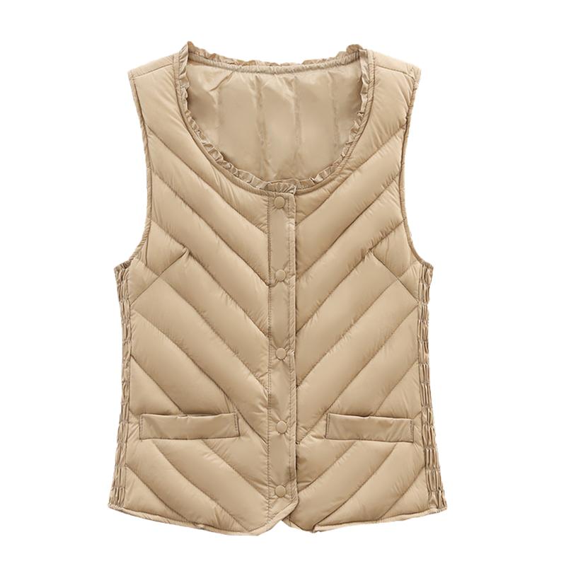2025秋冬羽绒马甲女短款保暖修身打底小马夹内穿无袖背心内胆轻薄