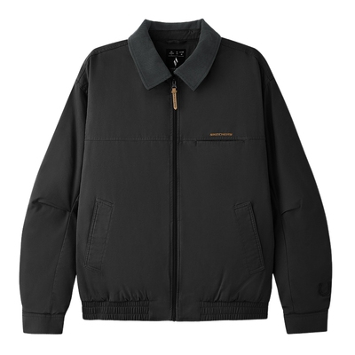 Skechers斯凯奇26春男女翻领棉服宽松梭织裥棉外套 L126U001/0018