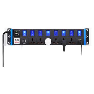 德木PDU插排美标大功率机柜排插国际通用孔美国加拿大接插线板