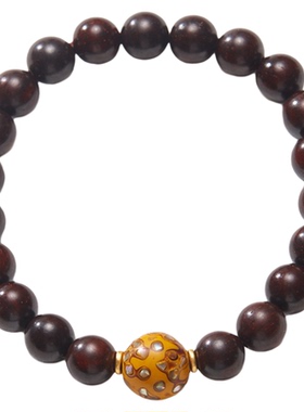 杭州灵隐印度紫檀财紫檀天然手串