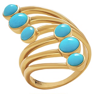 Amber Lollipop绿松石戒指天然石小众设计开口戒轻奢高级感食指戒