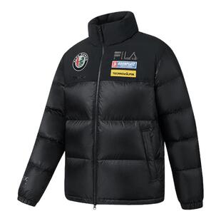 FILA 斐乐官方男士羽绒服2025冬季新款滑雪运动撞色立领保暖外套