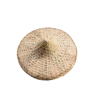 竹编斗笠大沿草帽钓鱼帽遮阳防雨帽舞台表演道具灯罩装饰复古竹帽