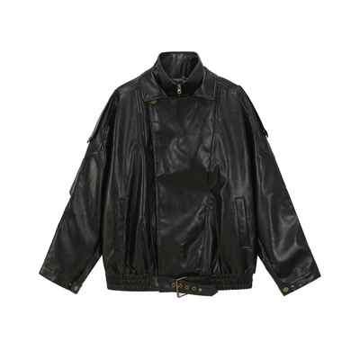 橘子树在哪儿美式黑色皮衣外套女