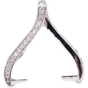 横孔牛鼻扣左右夹扣路路通圆珠扣吊坠扣头松石琥珀蜜蜡圆珠平安扣