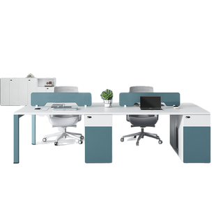 员工桌办公桌简约现代职员桌椅组合4 6人位卡座办公室财务桌家具