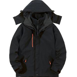 户外冲锋衣男女秋冬款潮牌三合一可拆卸防水防风加绒加厚保暖外套