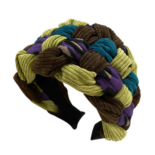 秋冬洋气时尚灯芯绒编织发箍女高颅顶遮白发头箍日常外戴洗脸发卡