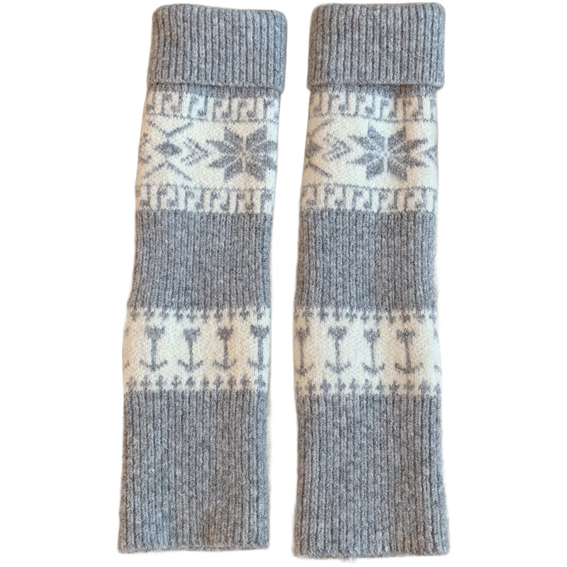 DODOYO 费尔岛羊毛袜套女秋冬加厚保暖堆堆袜长腿袜美拉德小腿袜