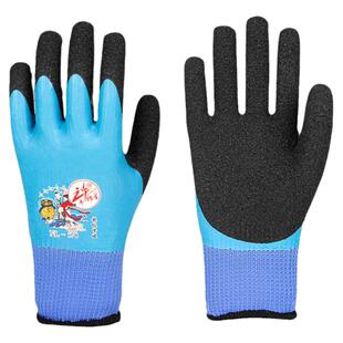 牛郎星NL578毛圈加绒保暖劳保手套耐磨加厚冬防寒带胶皮防水工作