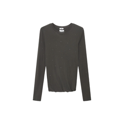 IMMI早秋烫钻双层扭扭长袖上衣女