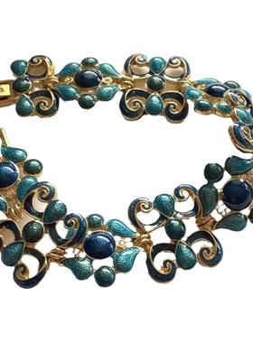 vintage 中古饰品首饰 naiper 彩色珐琅手链 （链长18—19cm）