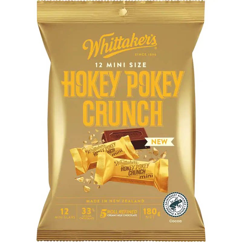 新西兰代购Whittakers惠特克袋装小块巧克力多种口味180g独立包装