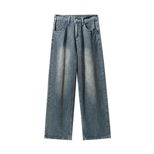 NASA STUSY美式高街2025新款秋冬装宽松直筒牛仔裤男款休闲长裤子