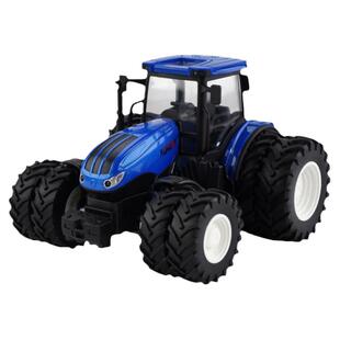 儿童仿真遥控拖拉机慢速车蓝色合金运输车工程车男孩遥控车玩具