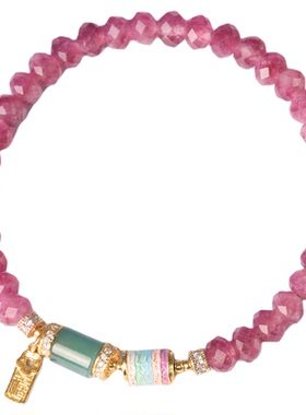 粉碧玺手链女款翡翠新中式