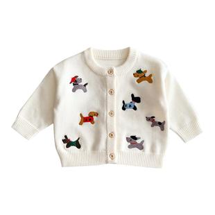 宝宝秋冬外套儿童针织衫超萌可爱冬季上衣婴幼儿衣服加绒毛衣开衫