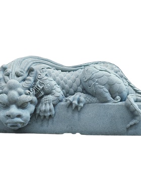 青砂石镇水兽貔貅麒麟流水摆件鱼缸古法缸微景观造景装饰霸气龙