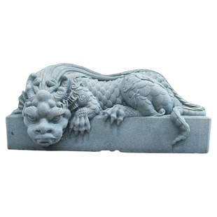 青砂石镇水兽貔貅麒麟流水摆件鱼缸古法缸微景观造景装饰霸气龙