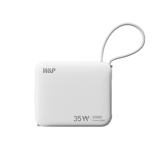 【国家3C认证充电宝可上飞机】W&P2026新款自带线插头20000毫安大容量35W快充三合一适用苹果17华为移动电源