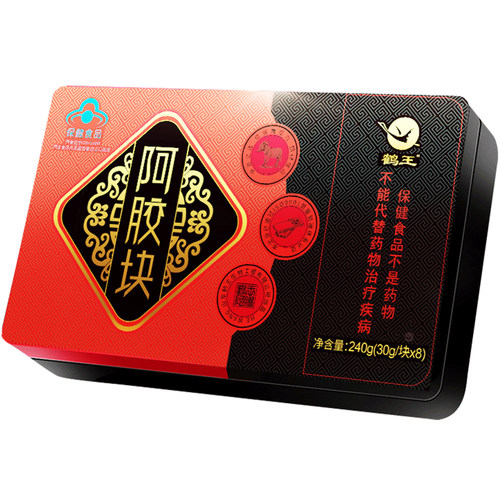 山东纯驴皮阿胶块滋补特产阿胶正品240g蓝帽阿胶礼盒驴胶片