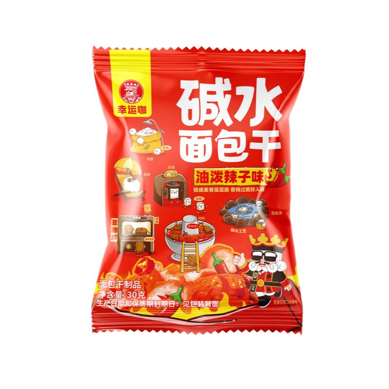 幸运咖碱水面包干油泼辣子味30g