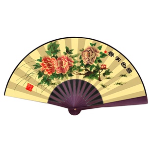 折扇舞蹈专用主角同款戏曲牡丹花折扇角色塑造戏文说跳舞演出道具