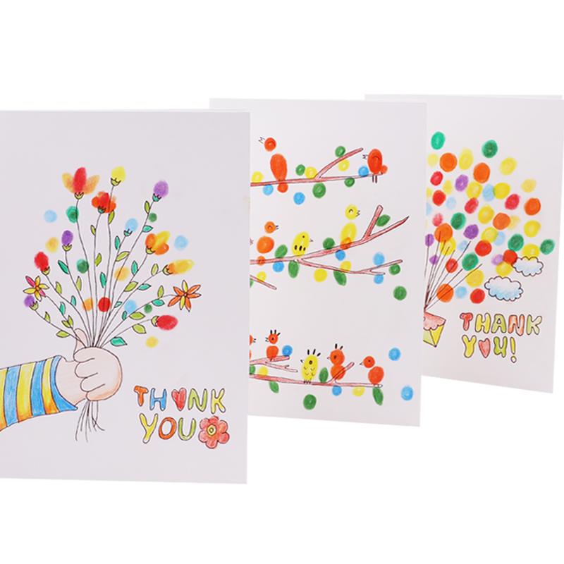 教师节手工贺卡diy手指画卡片儿童生日创意母亲节礼物送老师妈妈