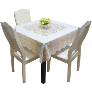 加厚正方形塑料餐桌布防水防油防烫免洗pvc家用四方桌麻将桌台布