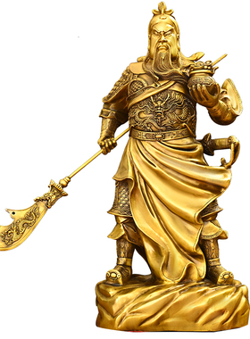 纯铜关公摆件武财神像关二爷客厅