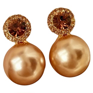 「海韵鎏光」轻奢气质珍珠耳钉耳饰蚊香盘耳夹无耳洞耳环高级大气