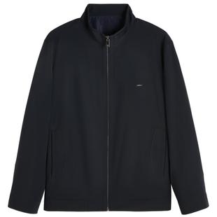 劲霸男装春秋男士茄克轻商旅茄克四面弹拒水经典商务立领夹克外套