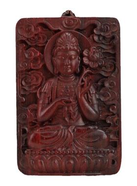 小叶紫檀属狗生肖鼠红木观音吊坠