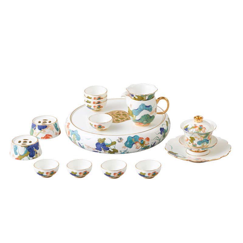 送实木架永丰源幸福和鸣18头茶具
