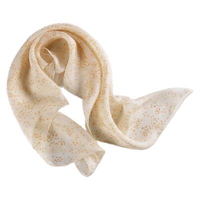 进店选！100%桑蚕丝丝巾米色围巾