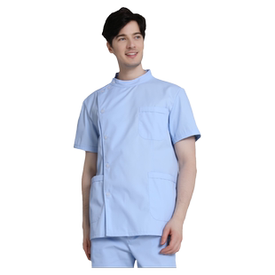 短款夏季长袖白大褂护士服男短袖口腔牙科实验医生工作服男款一套