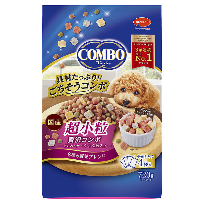 日本COMBO宠物狗鸡肉牛肉蔬菜鱼肉低脂美毛成犬老年犬挑食狗粮