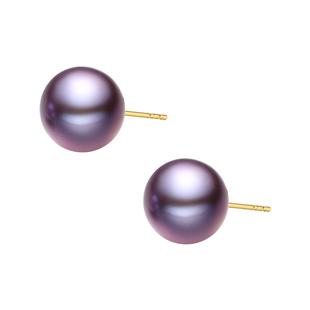 【DOHX都熙】 爱迪生珍珠耳钉18K紫色天然淡水珍珠耳饰耳环珠宝