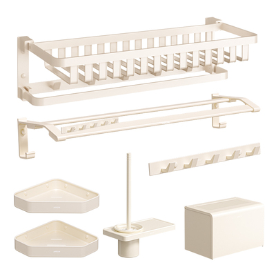 箭牌奶油色双折叠浴巾架