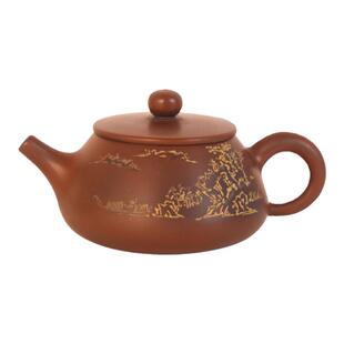 广西钦州坭兴陶石瓢壶山水壶纯全手工原矿紫泥工艺茶壶茶具非紫砂